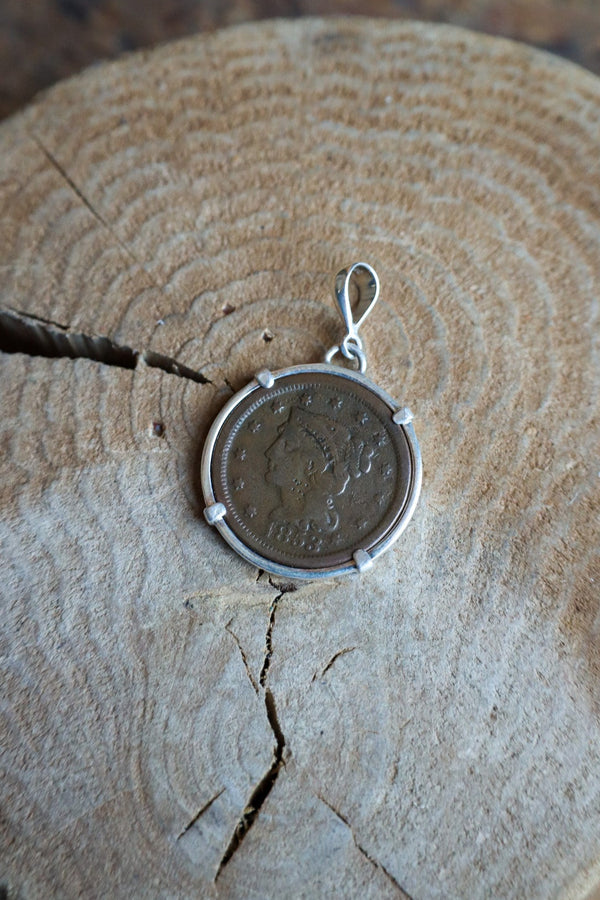 Freedom Touch 1853 One Cent Coin Pendant