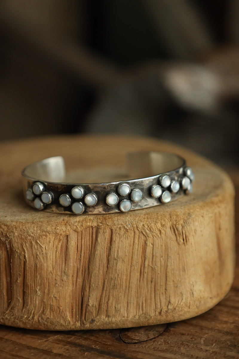 Richard Schmidt 10MM 20 Mother of Pearl Dots- Cluster 4 Cuff 