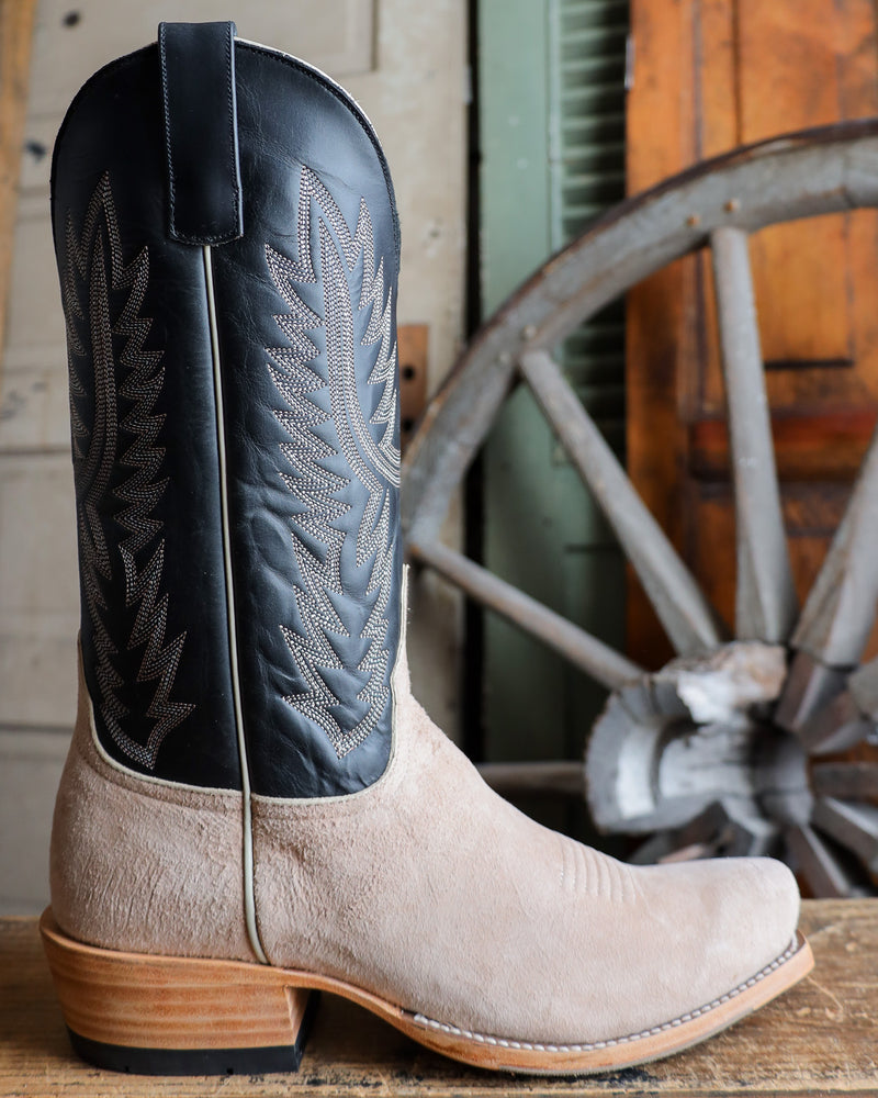 Gray Horse Cowboy Boots Men's Horse Power Top Hand Blue Suede With