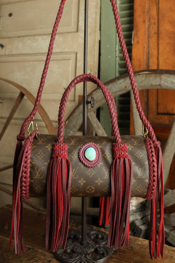 Leather and Vodka Papillon 40 Carrot Campitos Turquoise Bag