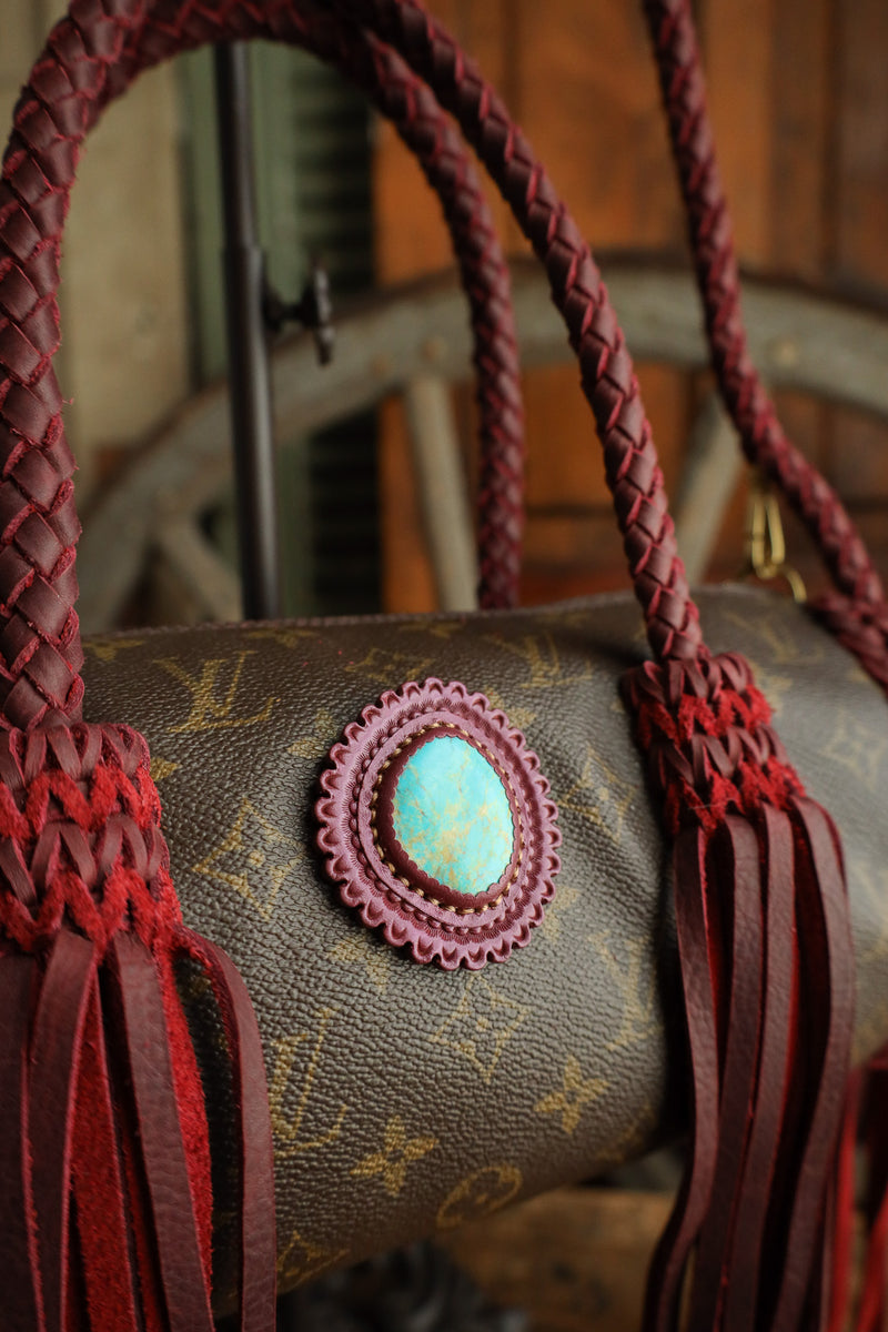 Leather and Vodka Papillon 40 Carrot Campitos Turquoise Bag
