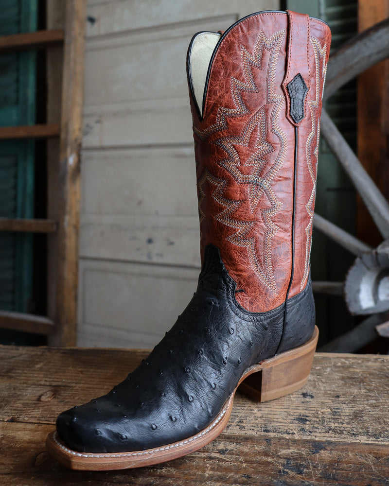 Justin full quill ostrich roper boots cognac online