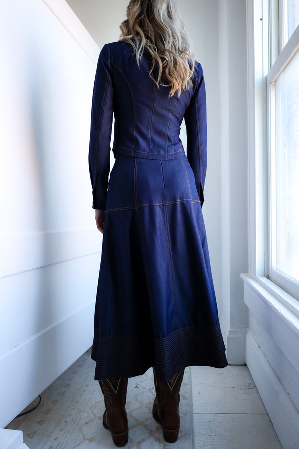 Ciebon Lillian Top Stitched Midi Skirt 