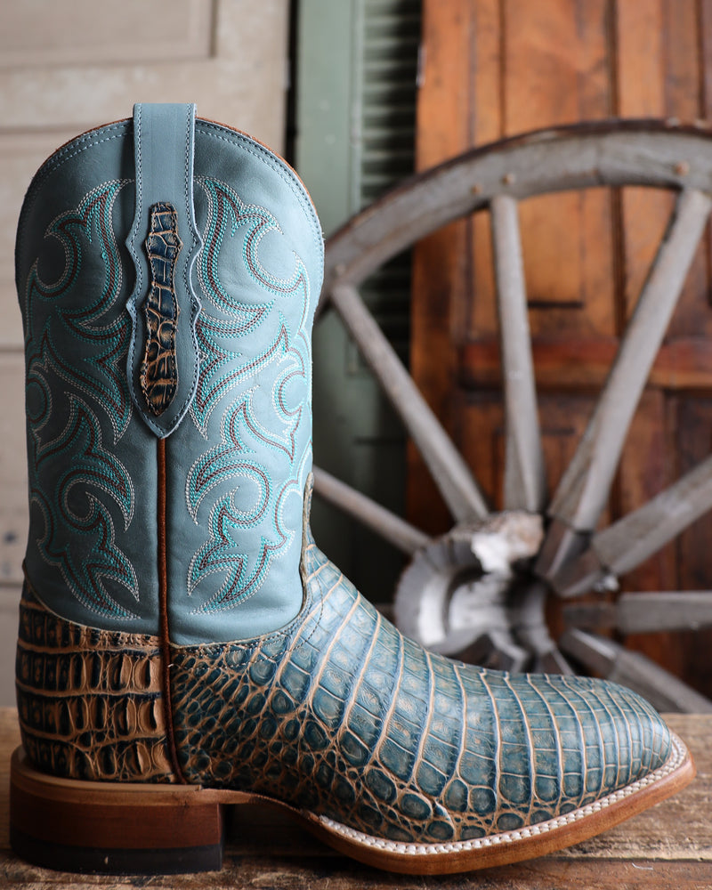 JUSTIN MEN'S GRAFORD BLUE- TURQUOISE MULTI CAIMAN BOOT