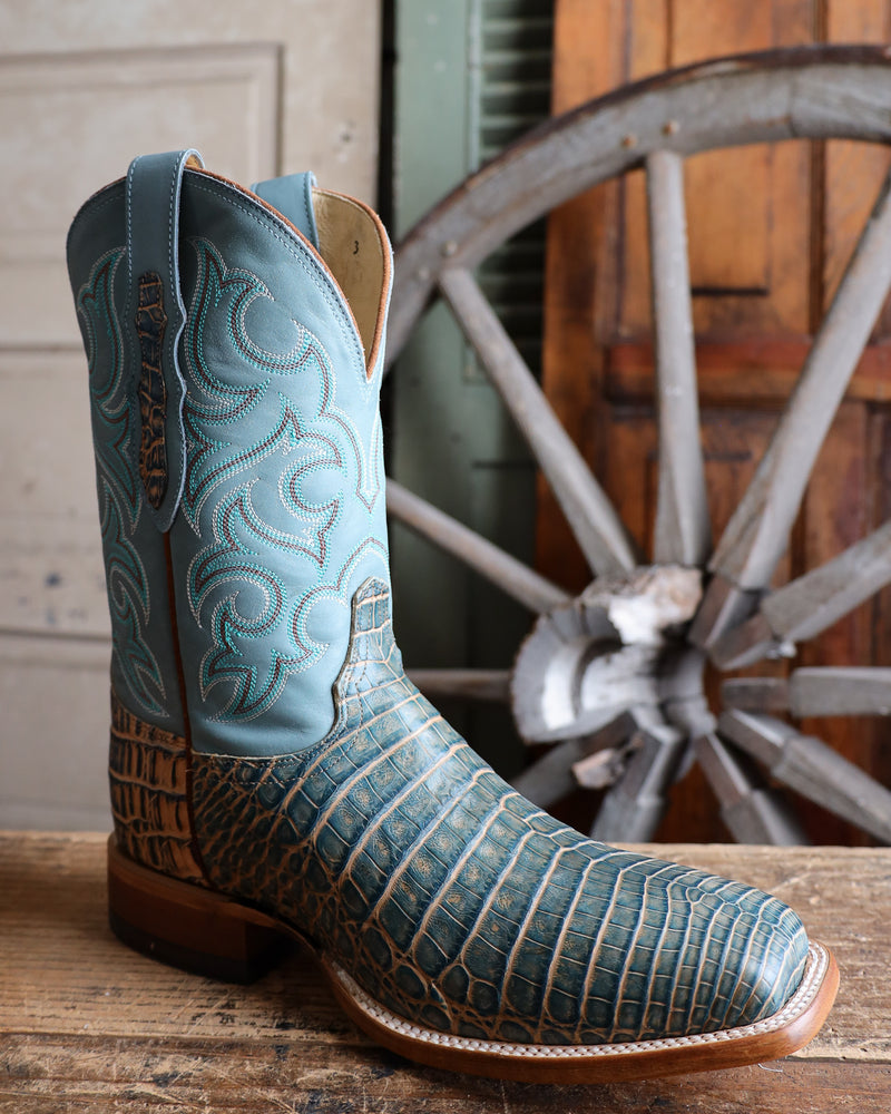 JUSTIN MEN'S GRAFORD BLUE- TURQUOISE MULTI CAIMAN BOOT