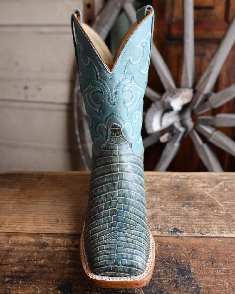 JUSTIN MEN'S GRAFORD BLUE- TURQUOISE MULTI CAIMAN BOOT