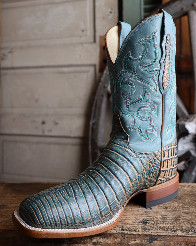 JUSTIN MEN'S GRAFORD BLUE- TURQUOISE MULTI CAIMAN BOOT