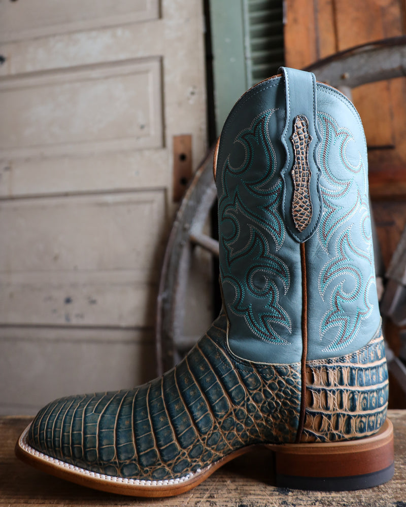 JUSTIN MEN'S GRAFORD BLUE- TURQUOISE MULTI CAIMAN BOOT