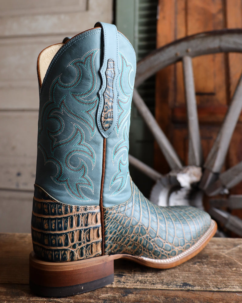 JUSTIN MEN'S GRAFORD BLUE- TURQUOISE MULTI CAIMAN BOOT