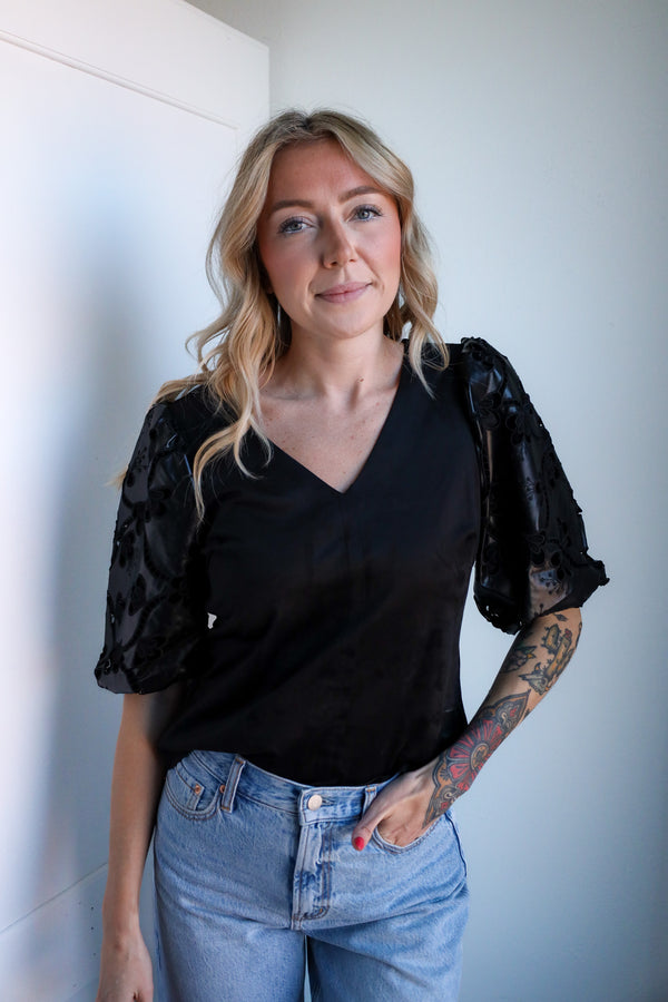 Ciebon Hudson Mix Media Suede Blouse 