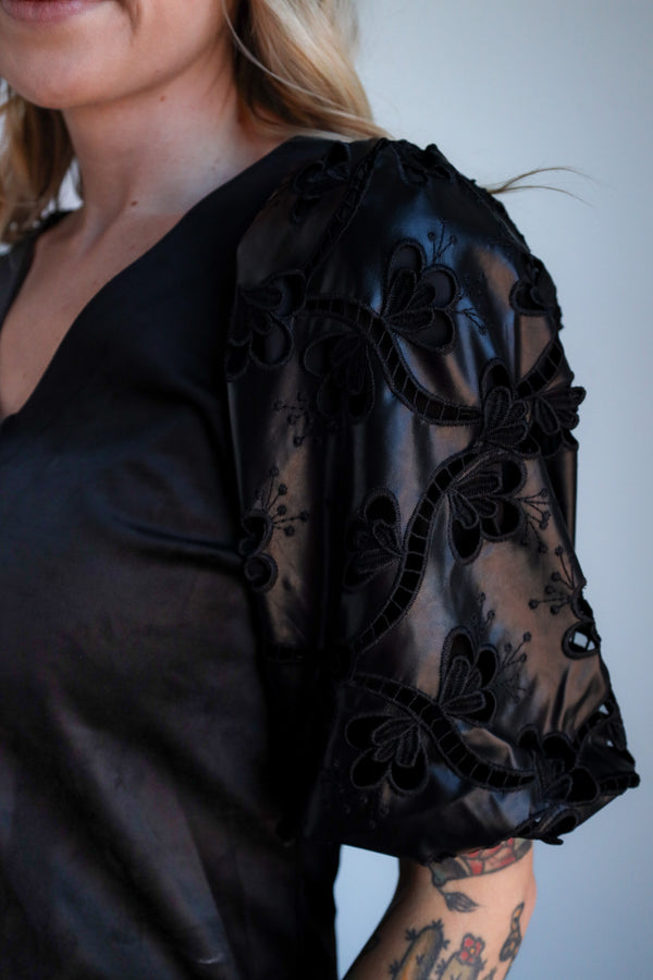 Ciebon Hudson Mix Media Suede Blouse 