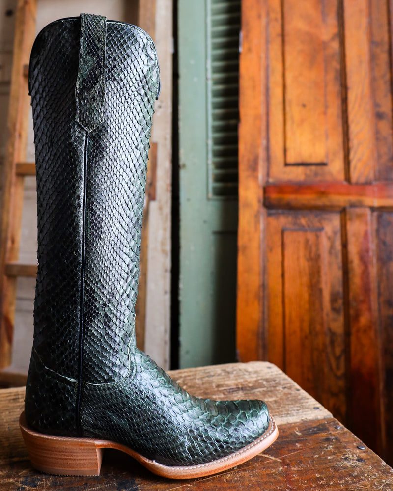 R. WATSON WOMEN'S 17″ Dark Green Python BOOT