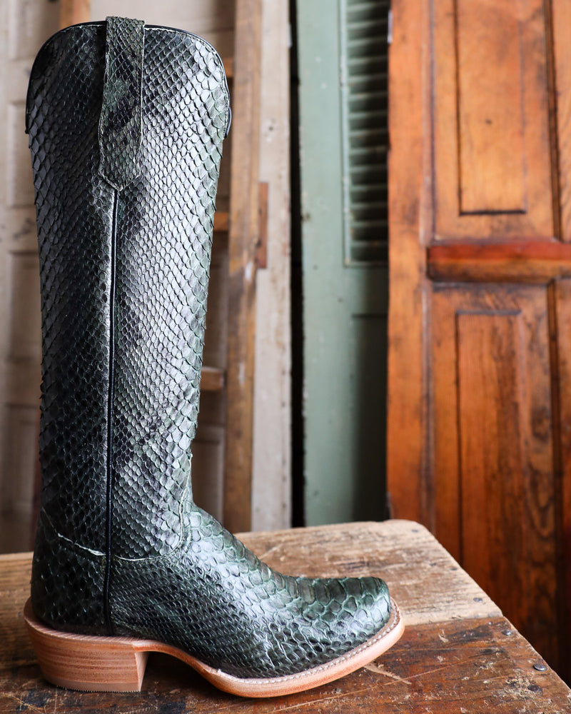 R. WATSON WOMEN'S 17″ Dark Green Python BOOT