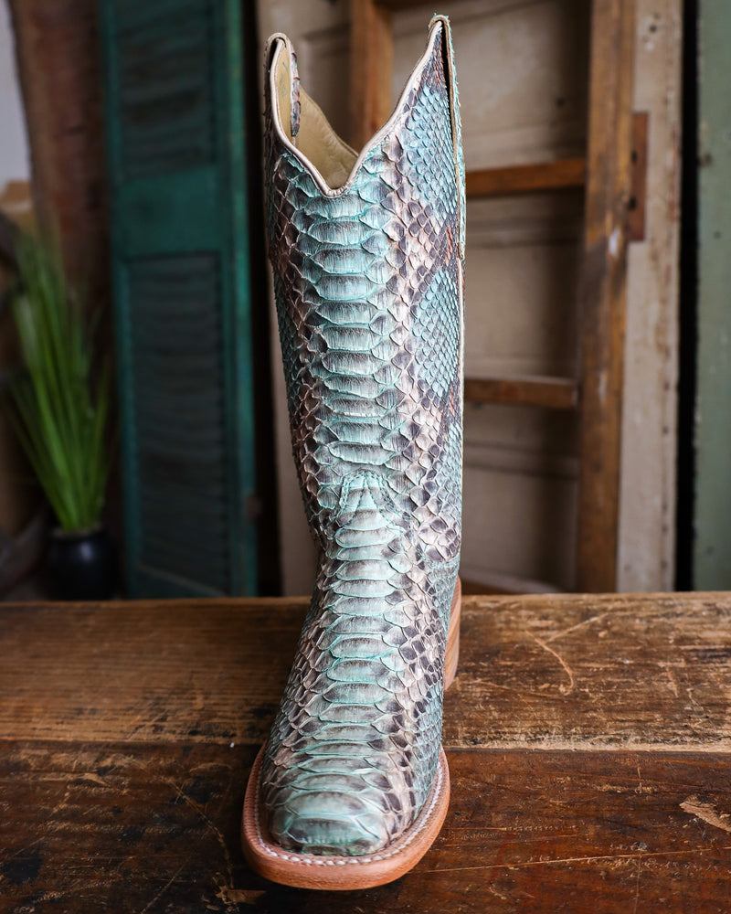 R. WATSON WOMEN'S TEAL AND COPPER PYTHON BOOT