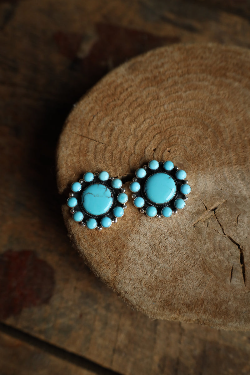 Turquoise Round Small Rounds Post Earring