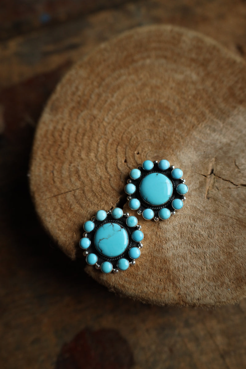 Turquoise Round Small Rounds Post Earring