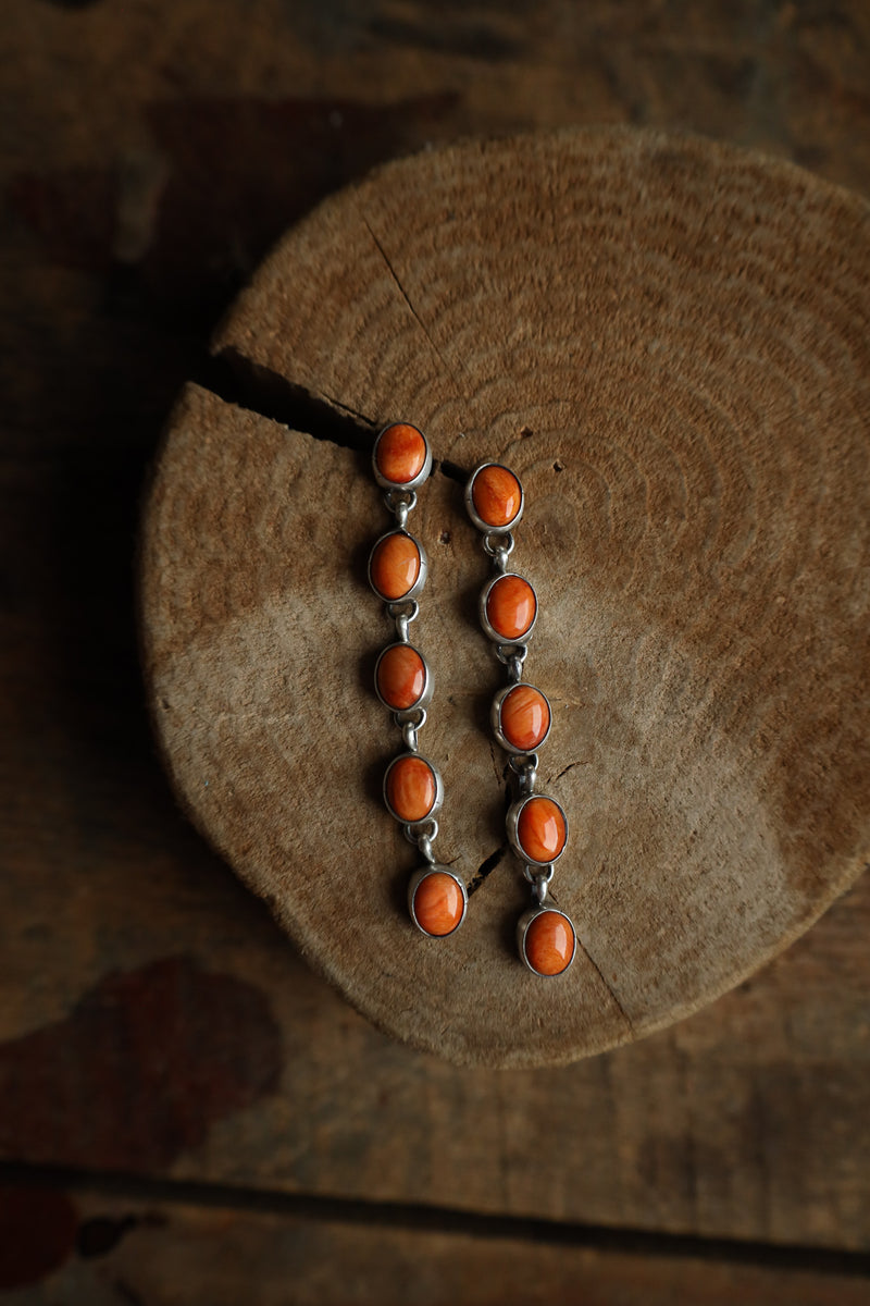 5 Spiny Oyster Ovals Drop Post Earring
