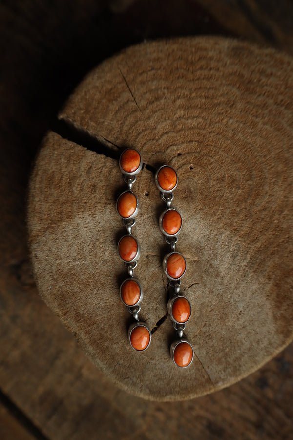 5 Spiny Oyster Ovals Drop Post Earring