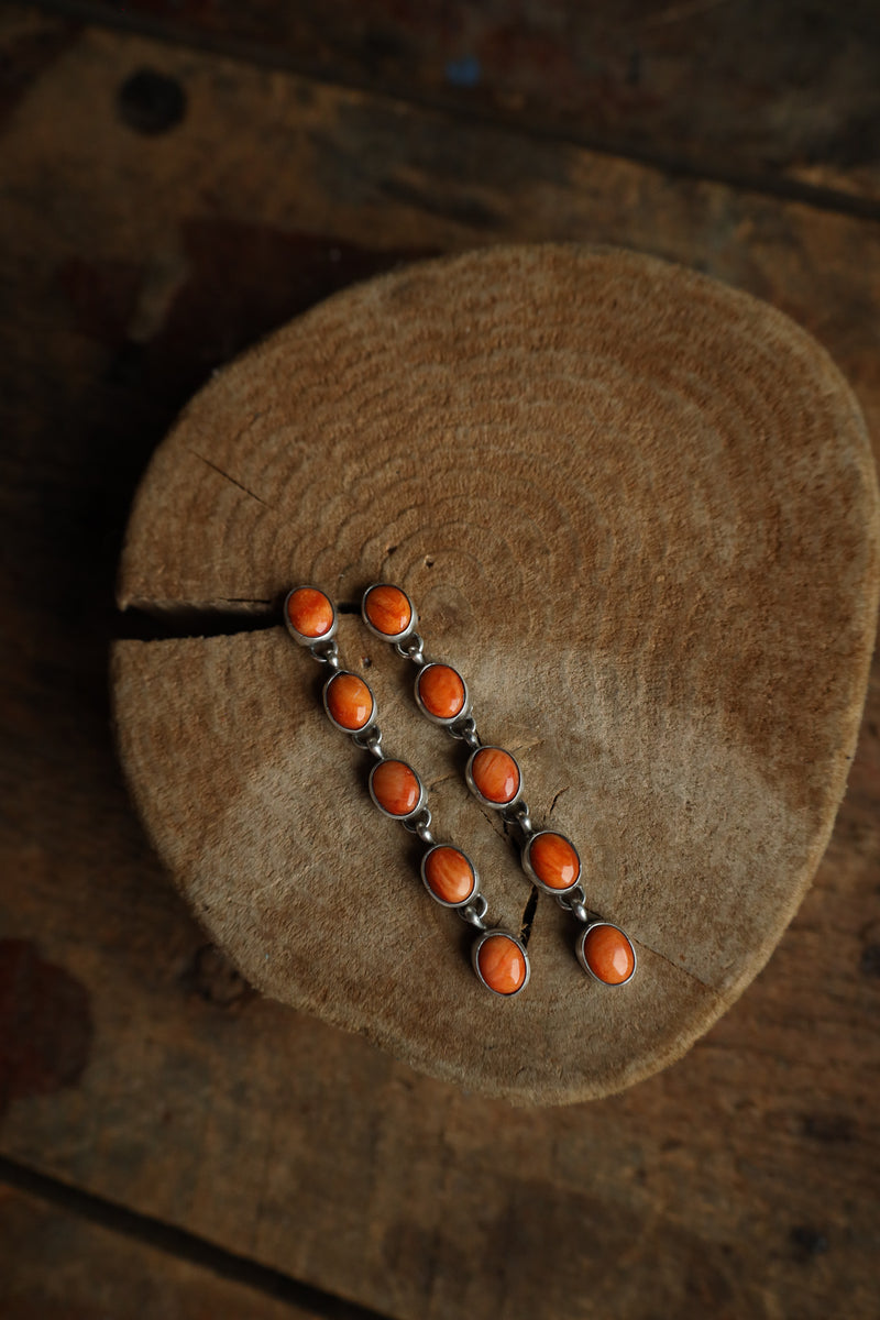 5 Spiny Oyster Ovals Drop Post Earring