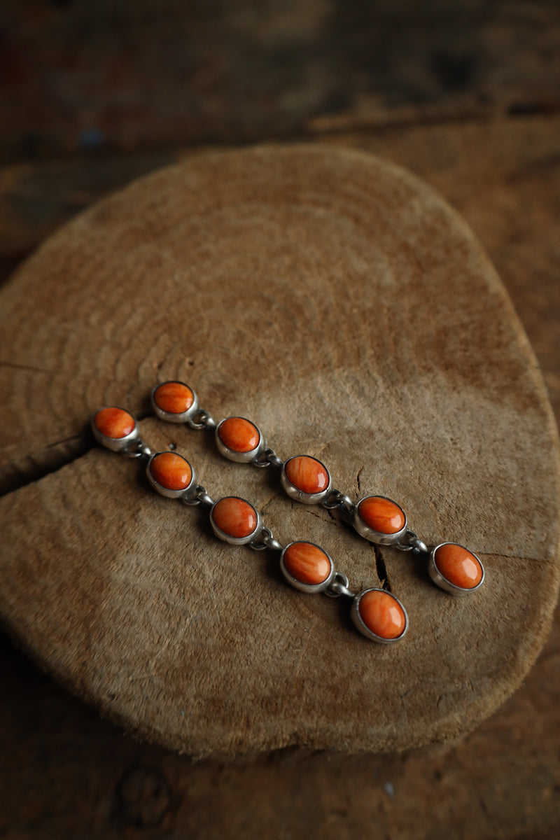 5 Spiny Oyster Ovals Drop Post Earring