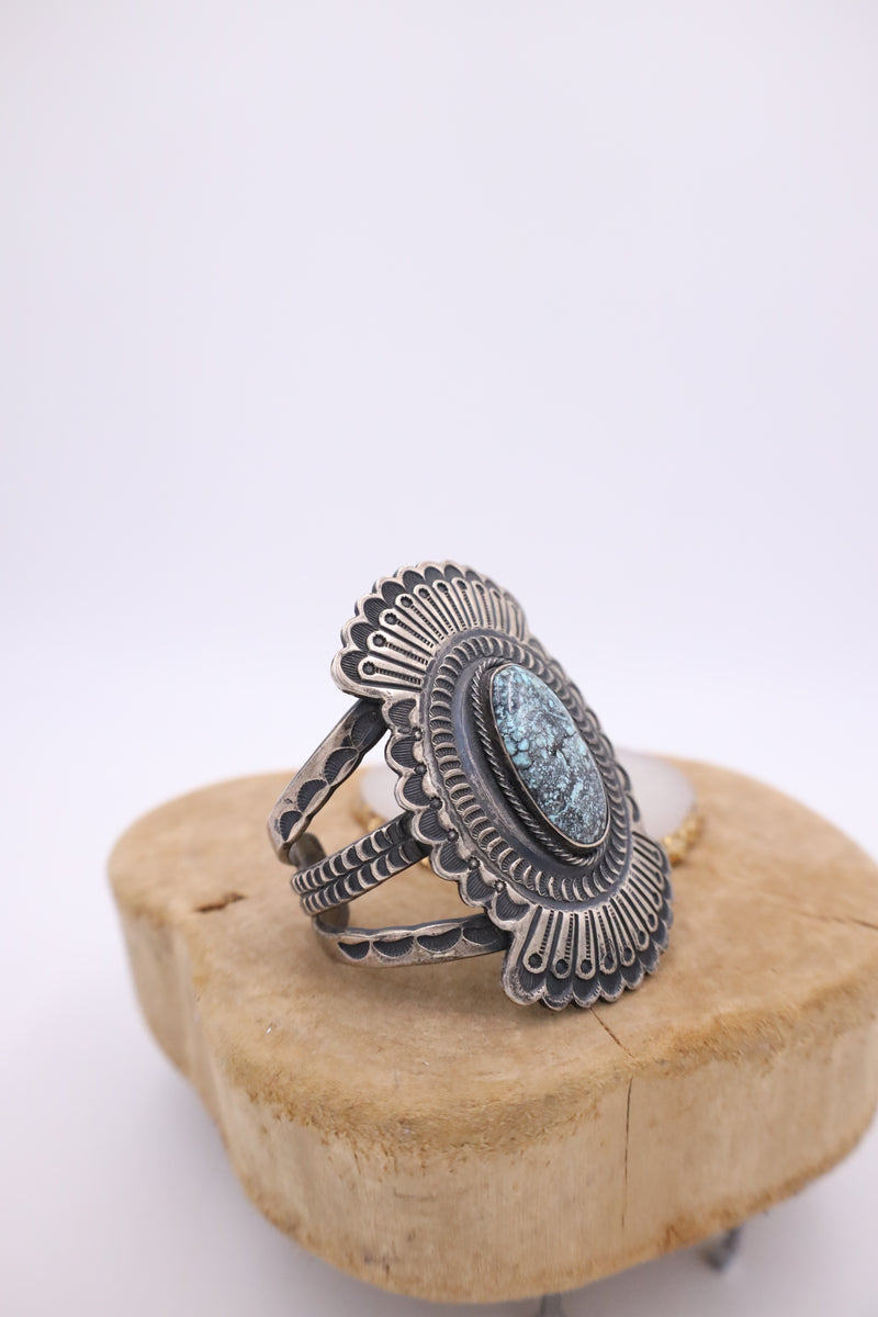 Vintage Turquoise Concho Statement Cuff