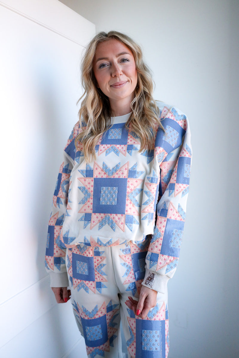 Queen Of Sparkles Patchwork Sweatshirt