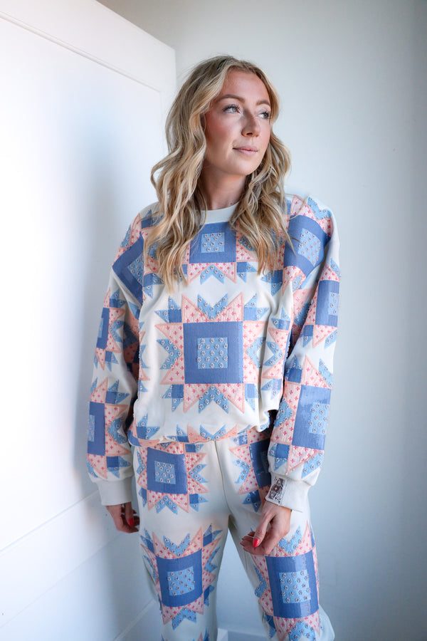 Queen Of Sparkles Patchwork Sweatshirt