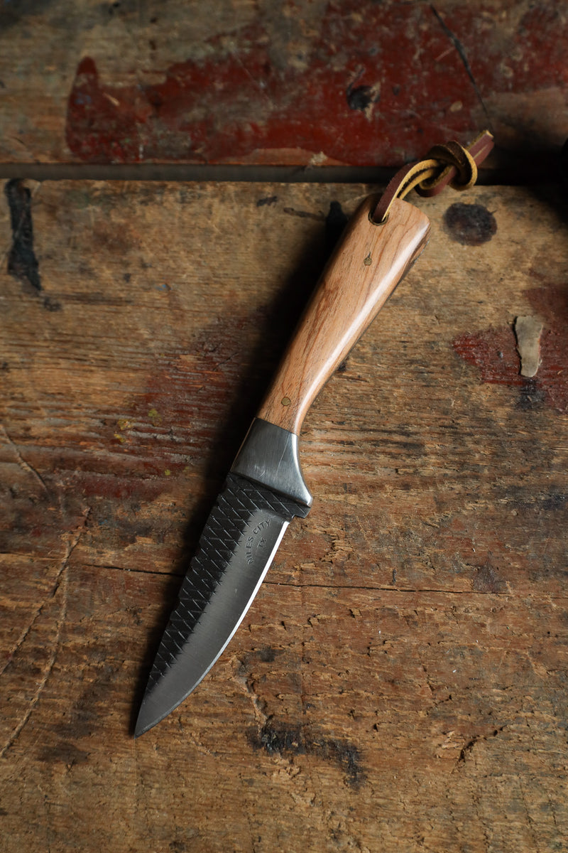 Niles City Knives Wood Mini Drop Point Knife