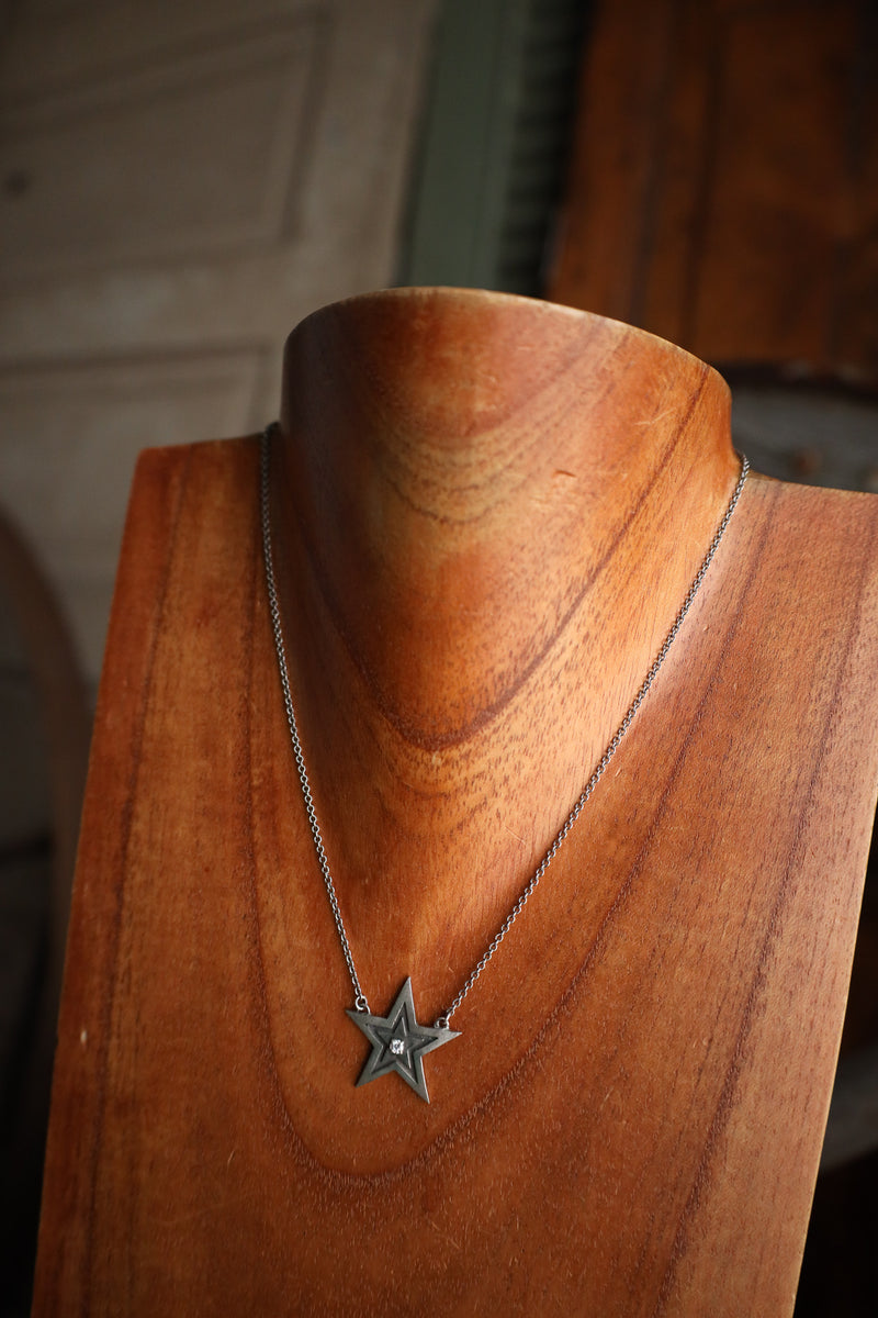 Love Tokens Star With Diamond Dainty Necklace