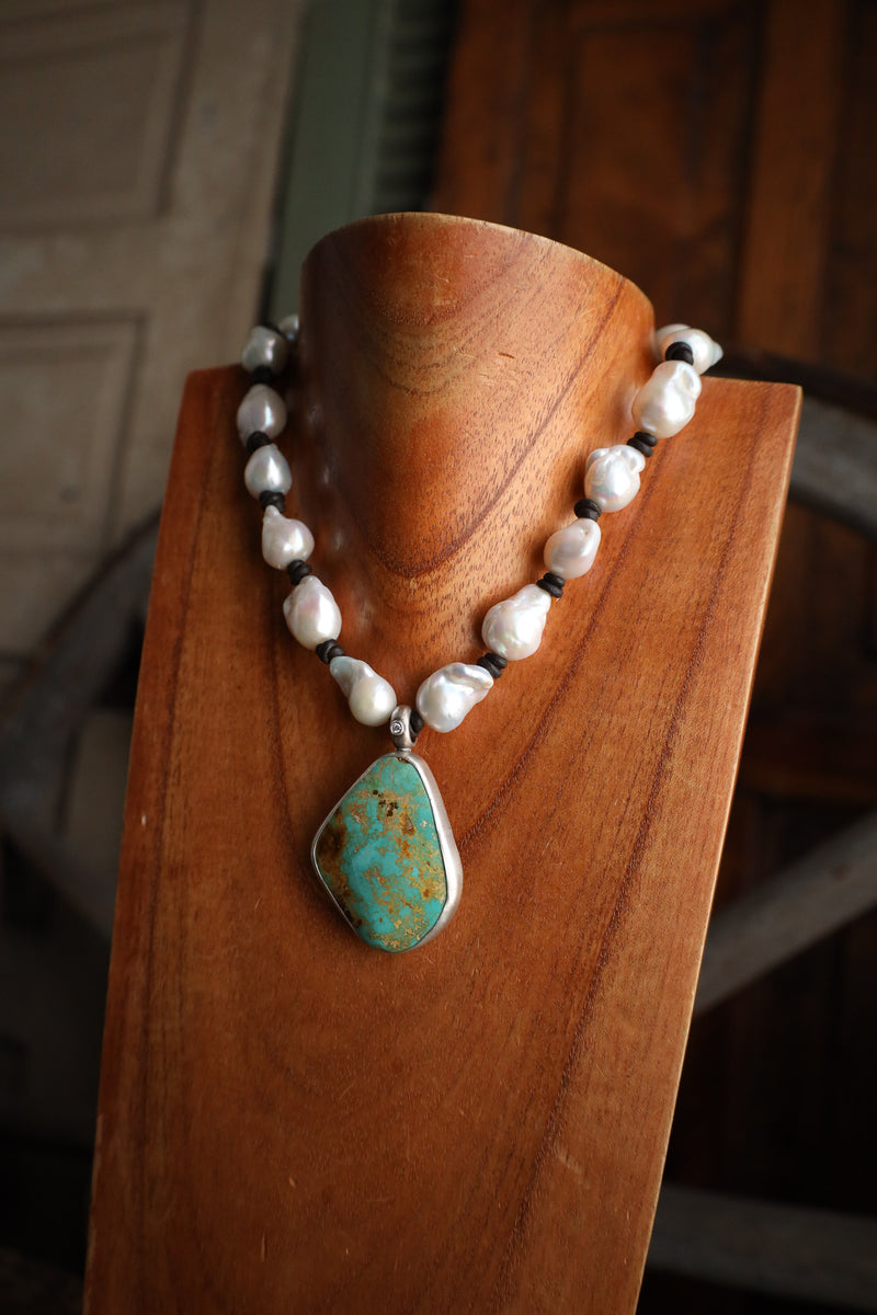Love Tokens Julia 8Ct Royston, Diamond and Baroque Pearl Necklace