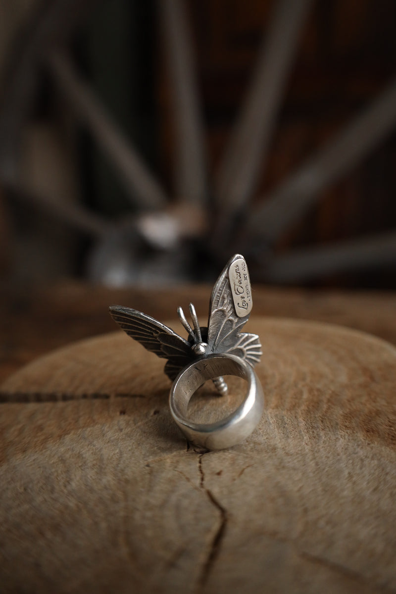 Love Tokens Butterfly With Turquoise Ring- Size 8.5