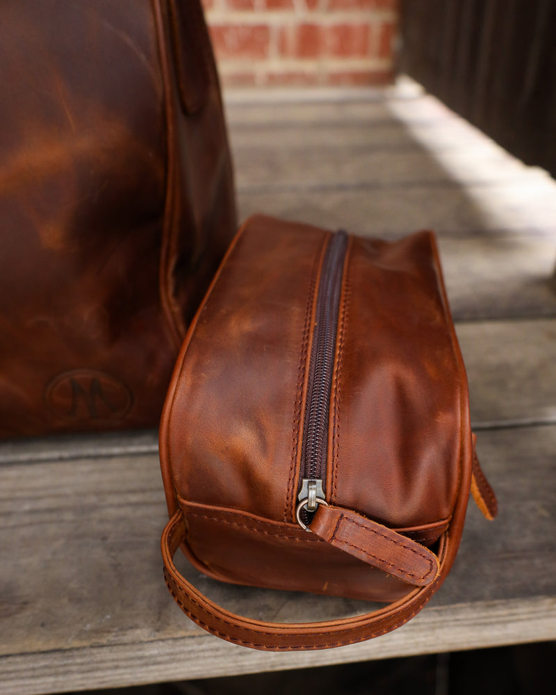 Maverick Exclusive Brown Leather Maverick Logo Duffle Bag
