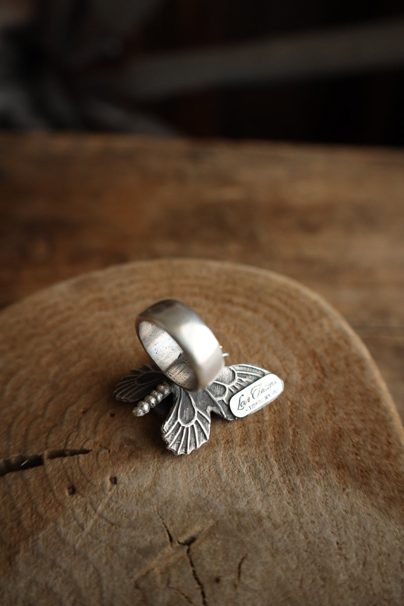 Love Tokens Butterfly With Turquoise Ring- Size 8.5