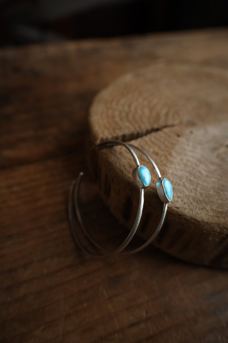 Love Tokens Hoop With Turquoise Earring