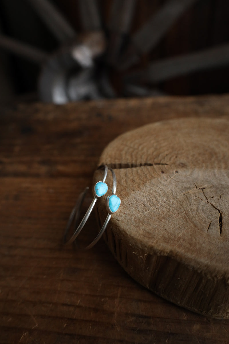 Love Tokens Hoop With Turquoise Earring