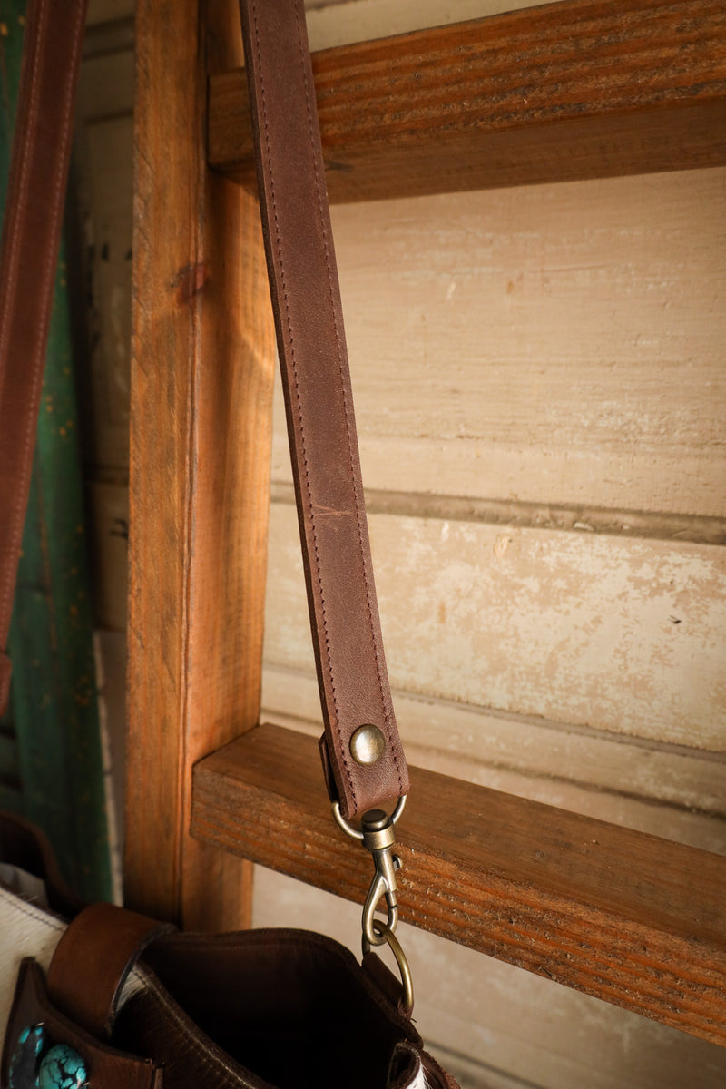 Two Bar West Hair On Hide Kansas With Turquoise Stone Handbag 