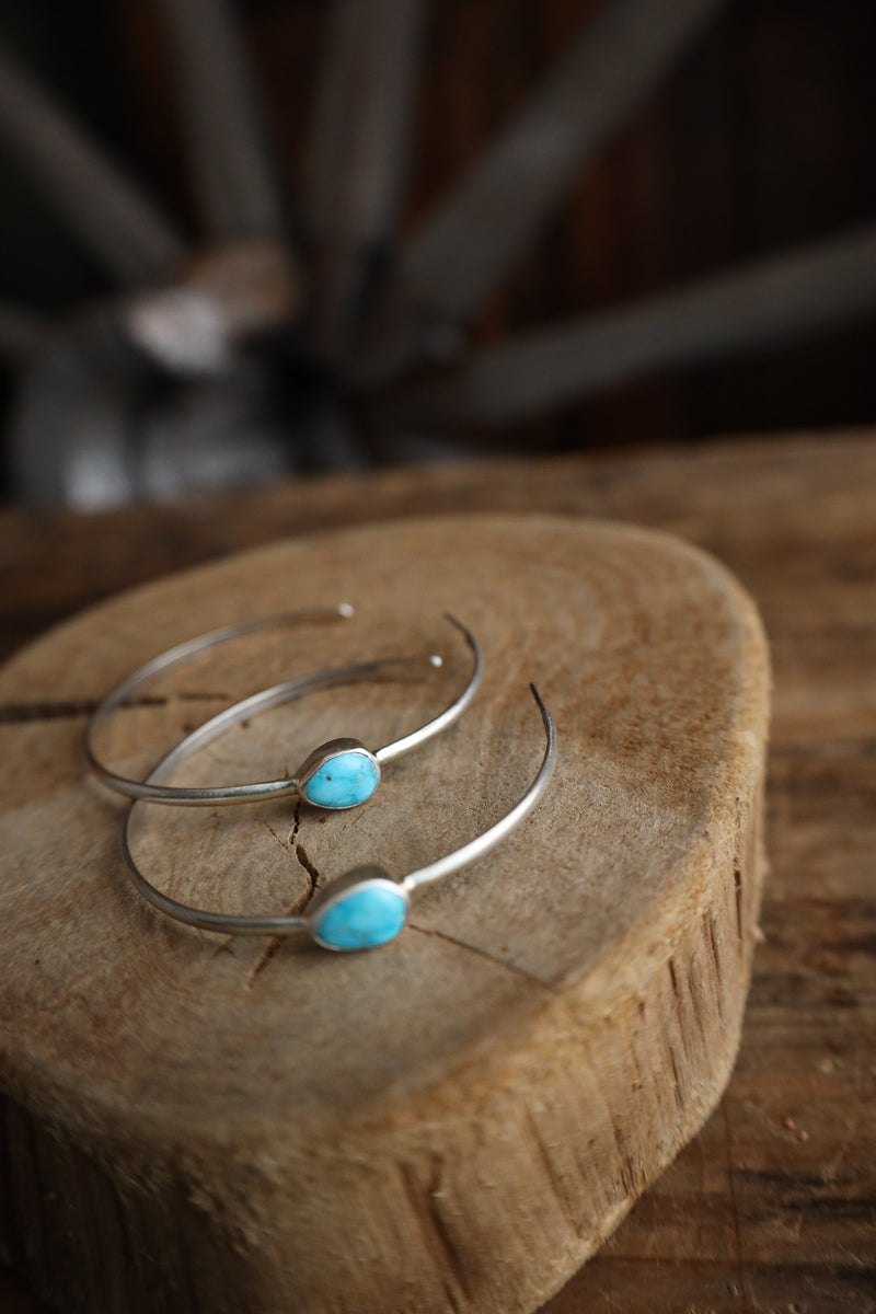 Love Tokens Hoop With Turquoise Earring