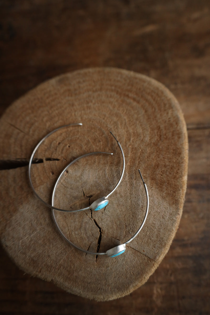 Love Tokens Hoop With Turquoise Earring