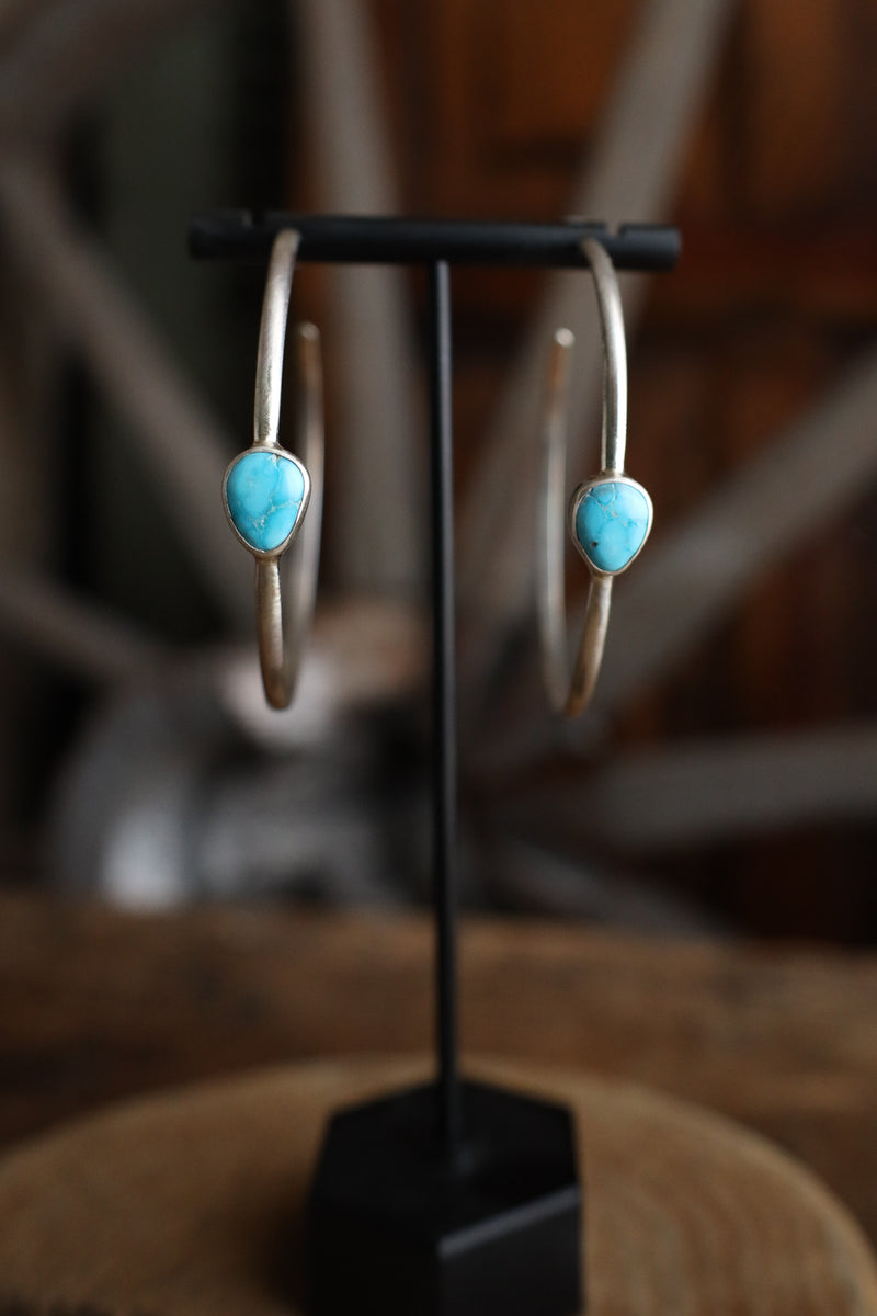 Love Tokens Hoop With Turquoise Earring