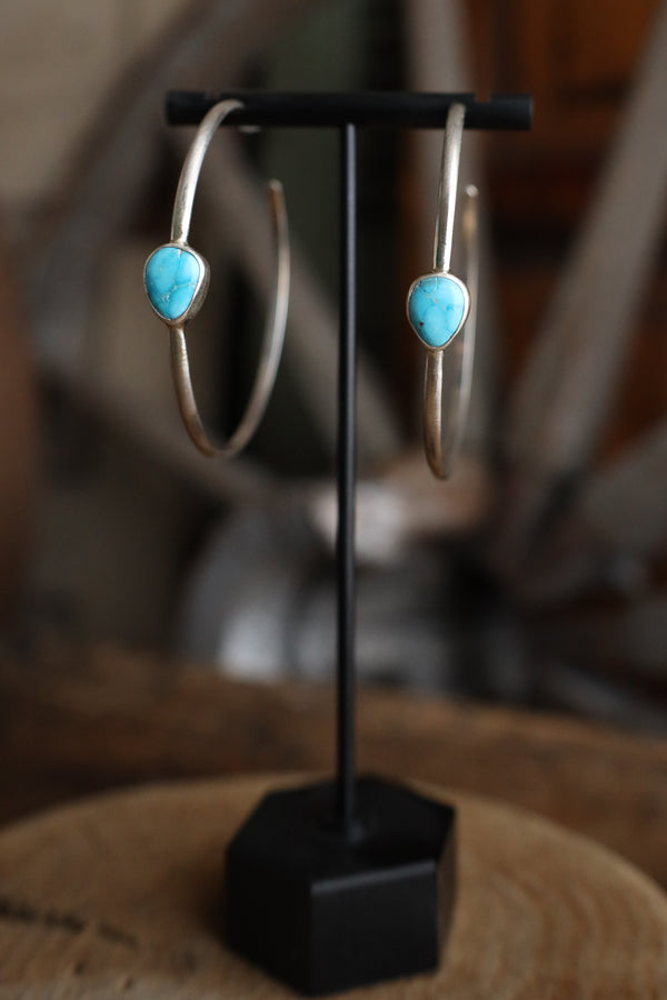 Love Tokens Hoop With Turquoise Earring