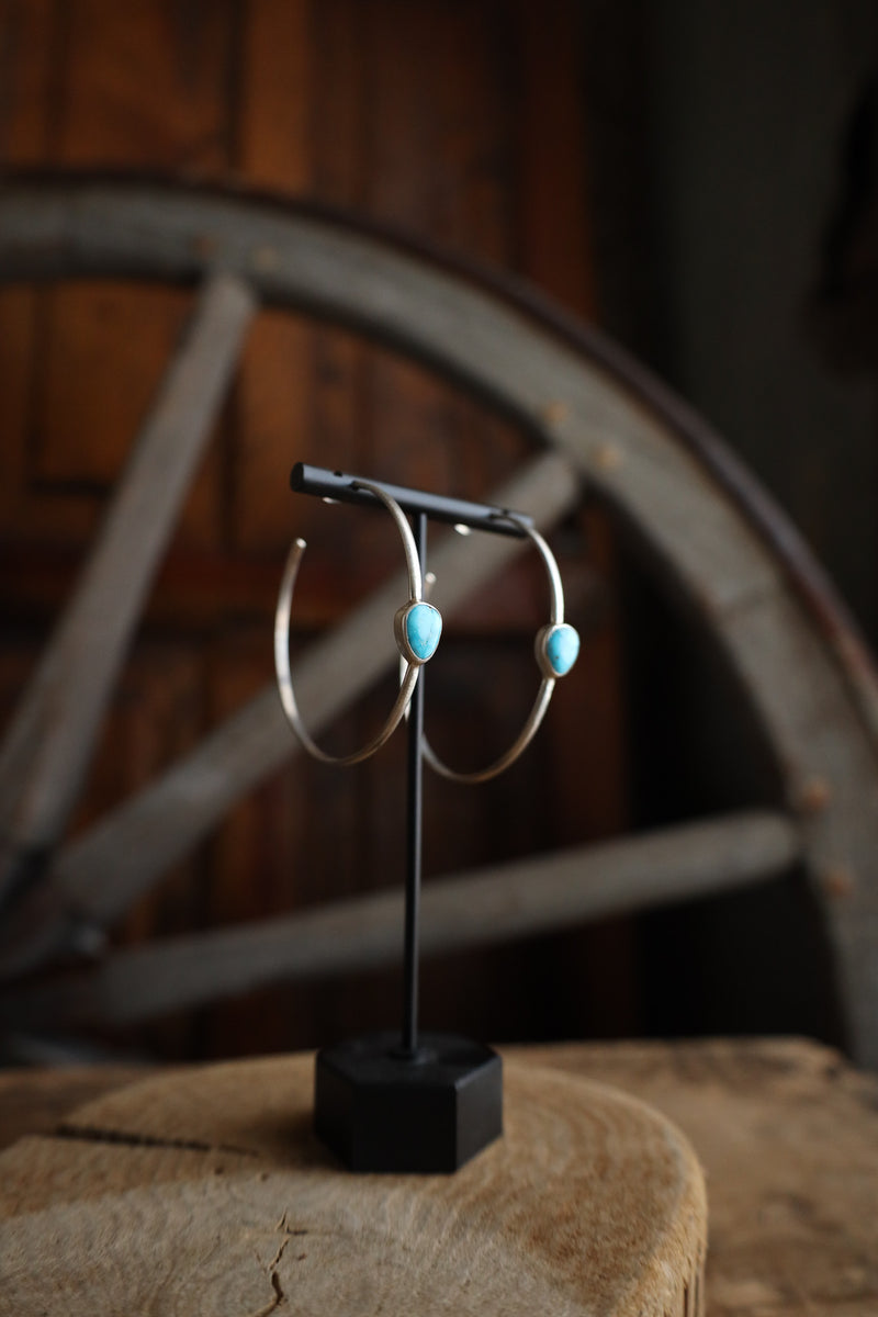 Love Tokens Hoop With Turquoise Earring