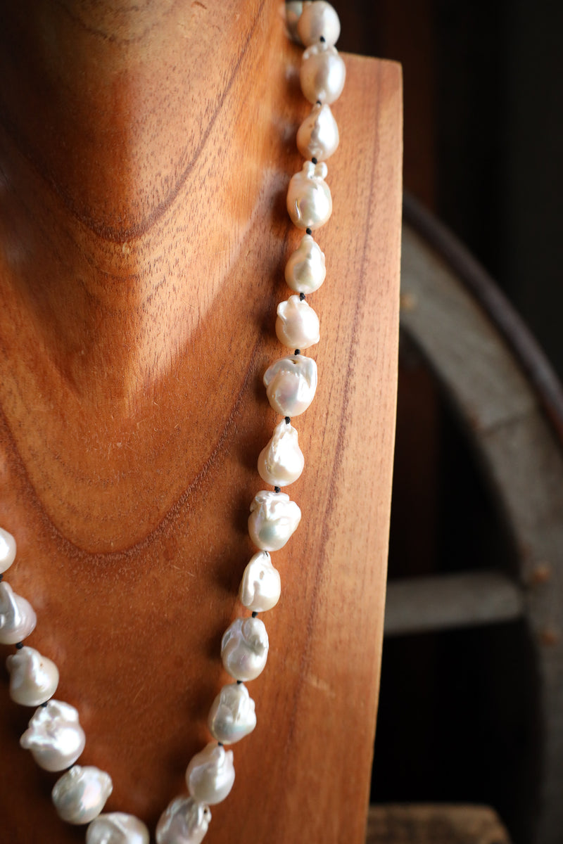 Love Tokens Baroques Pearl 90 CT Royston Turquoise Diamond Necklace