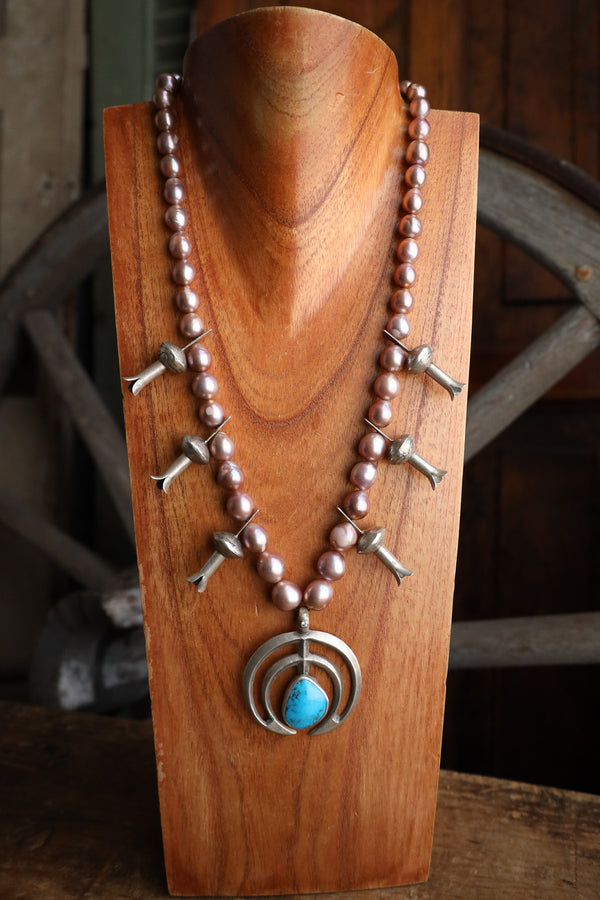 Love Tokens Blush Pearls Royston Turquoise Naja Diamond Necklace