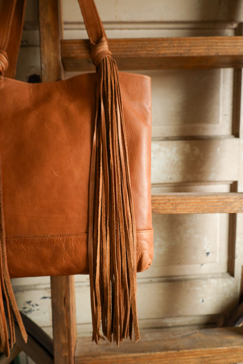 Two Bar West Cuero Small Tie Tassel Handbag 