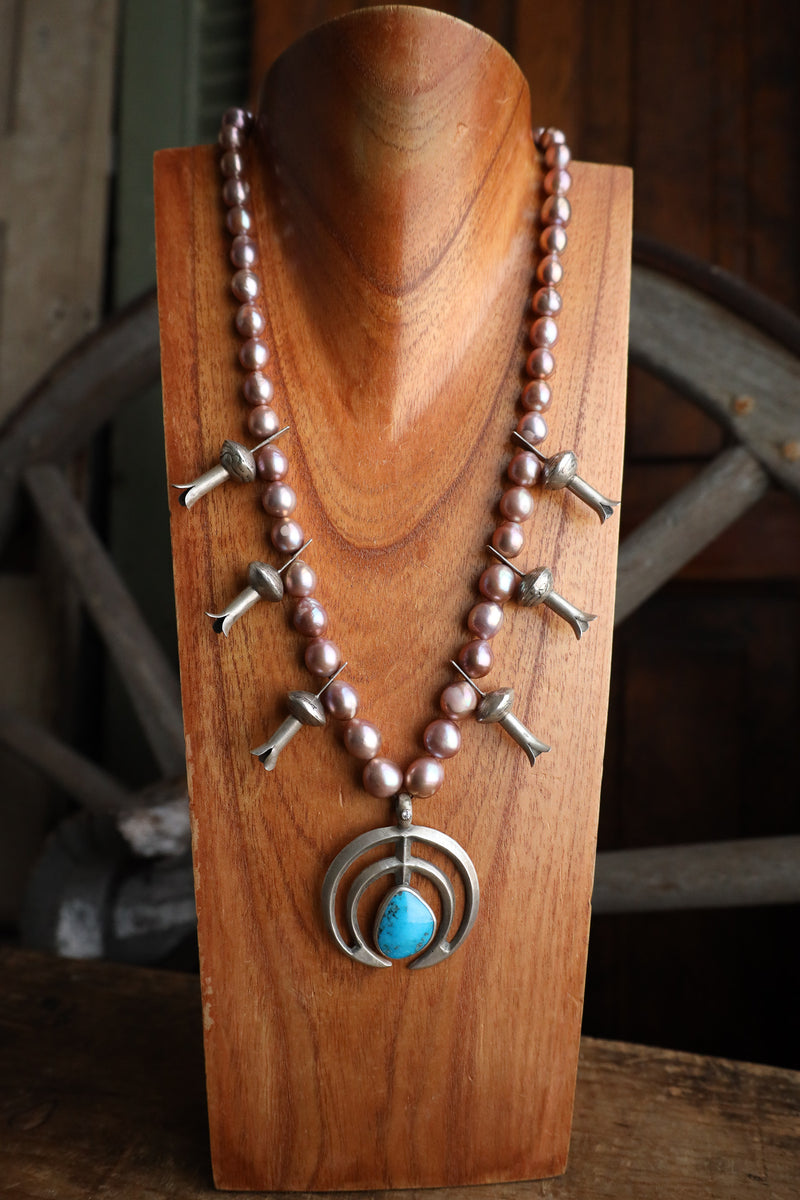 Love Tokens Blush Pearls Royston Turquoise Naja Diamond Necklace