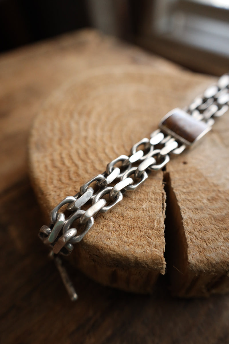 Love Tokens Square Opal Double Benny Chain Bracelet