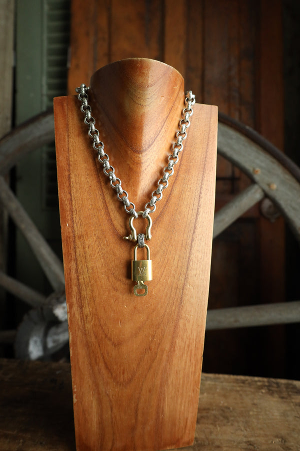 V2 Designs Louis Vuitton Lock Shackle Heavy Links Necklace