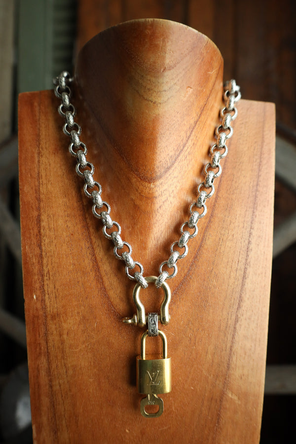 V2 Designs Louis Vuitton Lock Shackle Heavy Links Necklace