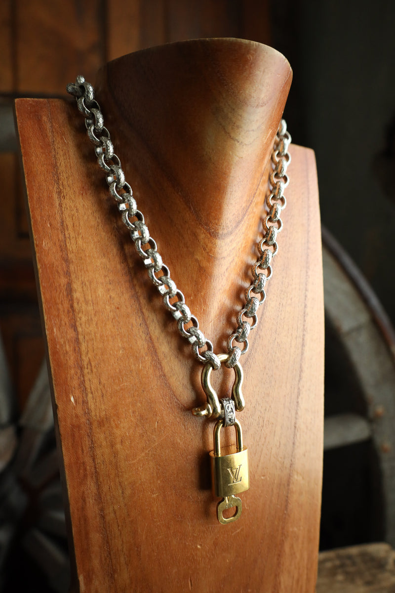 V2 Designs Louis Vuitton Lock Shackle Heavy Links Necklace