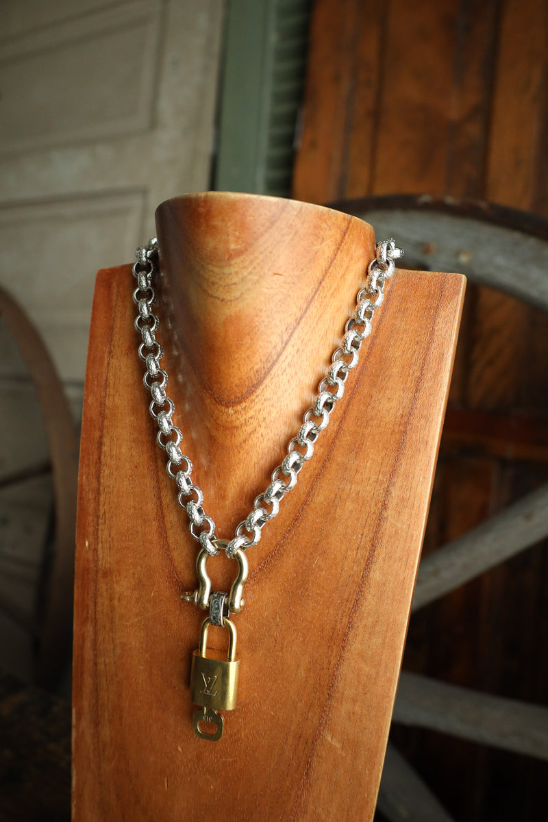 V2 Designs Louis Vuitton Lock Shackle Heavy Links Necklace